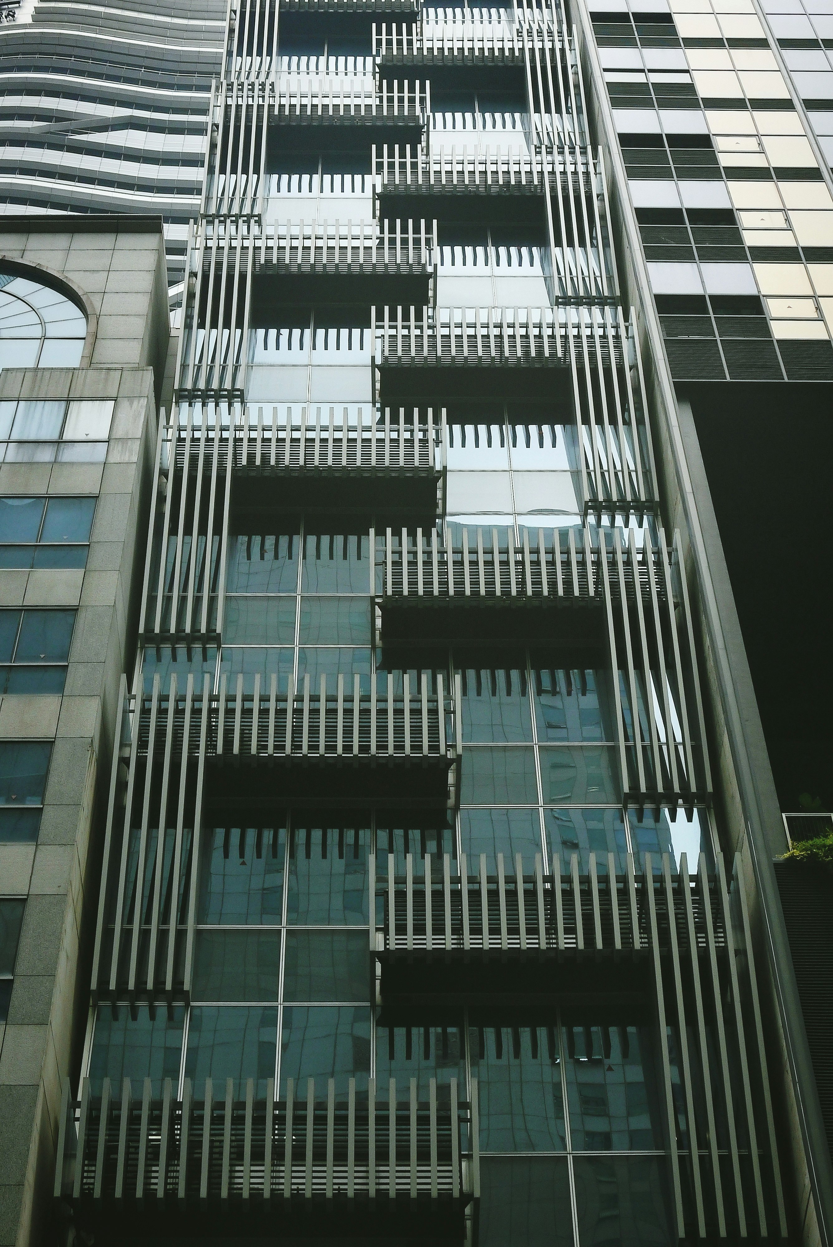 white and blue concrete building